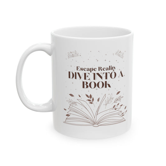 ESCAPE REALITY DIVE INTO A BOOK MUG