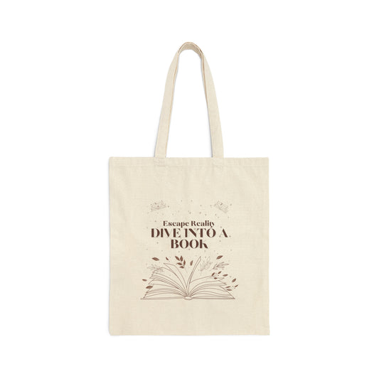 ESCAPE REALITY DIVE INTO A BOOK TOTE BAG