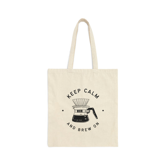 KEEP CALM & BREW ON TOTE BAG